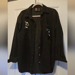 Vintage Mickey Unlimited corduroy button-up shirt in green/olive